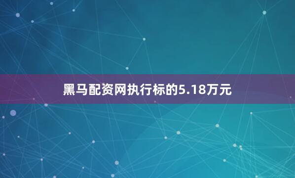 黑马配资网执行标的5.18万元